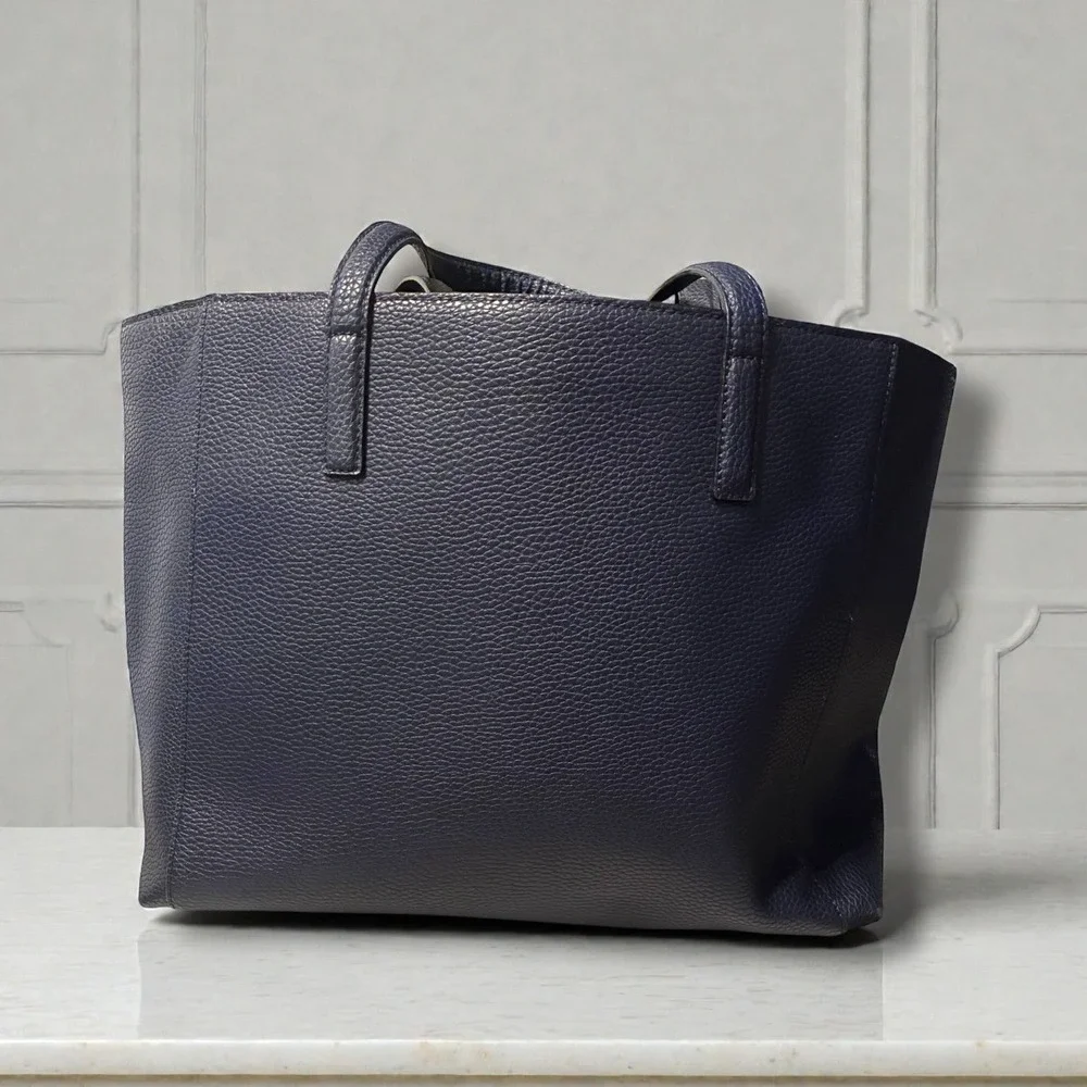 Kate Spade NY Bridge Place Francesca Large Tote French Navy Pebbled Leather NEW